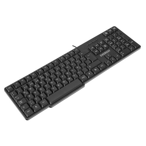 EVEREST KB-517U Siyah USB Q 2MT BAKIRKABLOLU Standart Klavye - Klavye Mouse Setler ürünleri tekmarshop.com'da
